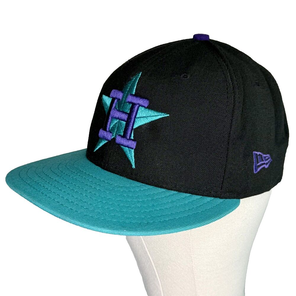Houston ASTROS Baseball Cap Hat Black Teal New Era 59Fifty Fitted 7 1/8 MLB New